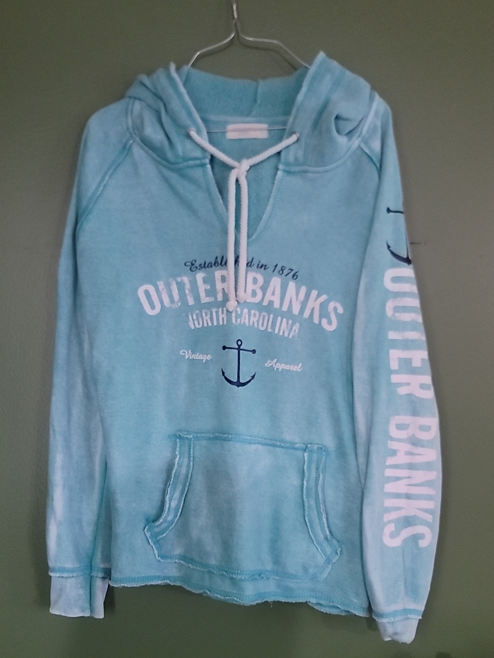 Ocean Drive Hoodie with White Rope Drawcords